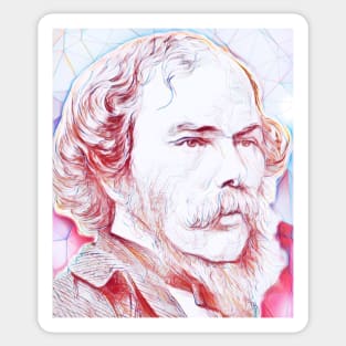 George Henry Lewes Portrait | George Henry Lewes Artwork | Line art Sticker